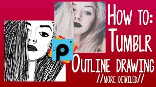 Tumblr Girl Outline Drawing // More Detailed