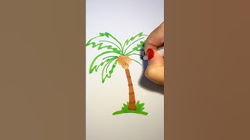 How to draw a palm tree🌴🥥 Step by step drawing for kids