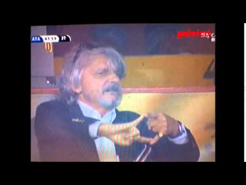 Sampdoria Atalanta 1 0 Ferrero fa le corna - Ferrero funny horns gesture