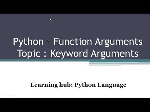 Python- Functions- Keyword Arguments