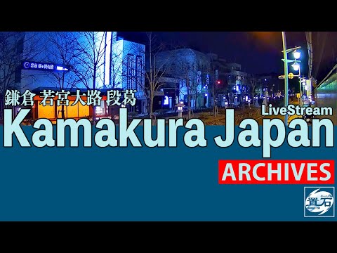🌃【アーカイブ専用配信】鎌倉 小町 若宮大路 「段葛」ライブカメラ Kamakura Dankazura LiveCam Archive 2025-02-05-19:30〜