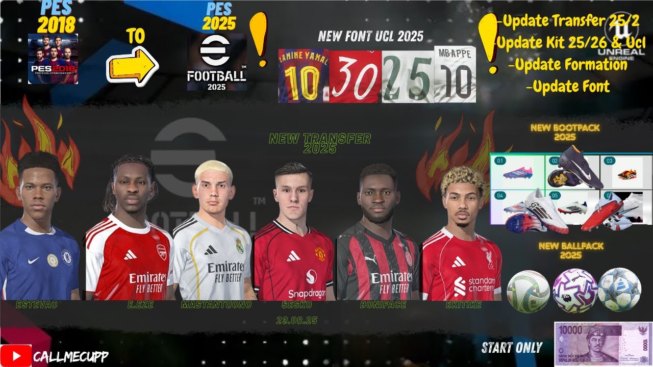 PES 2018 UPDATE TO SEASON 2026 New Transfer , Fix Gameplan, New style Lineup And Only 10 K, !!!!!