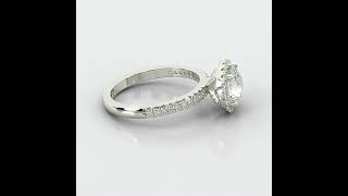 Halo Diamond Lab Grown Engagement Ring in White Gold by Pompeii3
