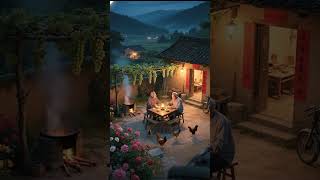 “Peaceful Moonlit Night With Stars – Natural Village Scenery &amp; Relaxing Atmosphere”