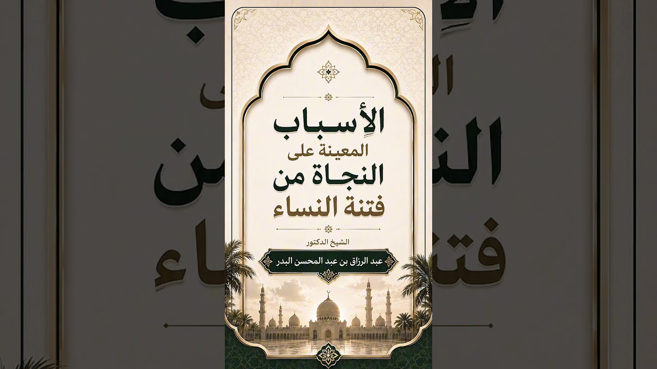 الأسباب المعينة على النجاة من فتنة النساء . الشيخ الدكتور عبد الرزاق بن عبد المحسن البدر .