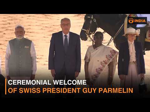 Ceremonial welcome of Swiss President Guy Parmelin at Rashtrapati Bhavan