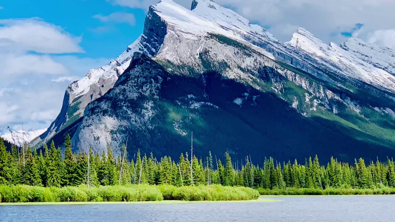 Vermilion Lakes AERIAL VIEWS in Banff National Park Alberta, Canada
