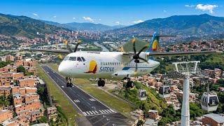Aterrizaje en Medellín Satena ATR 45-600