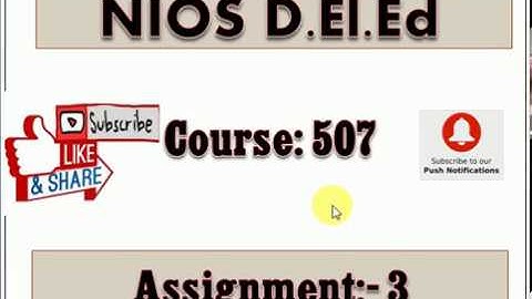 NIOS Deled Course 507 Assignment 3 in Punjabi