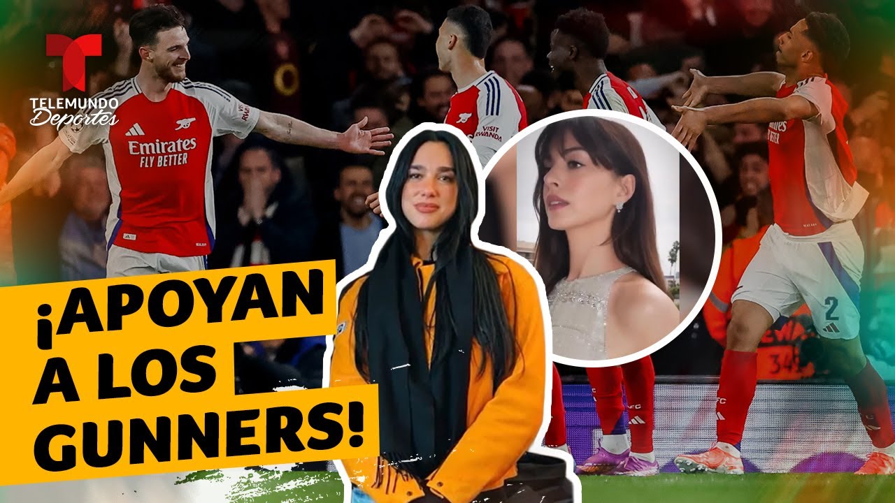 Dua Lipa y Anne Hathaway se roban el show tras apoyar la victoria del Arsenal | Telemundo Deportes
