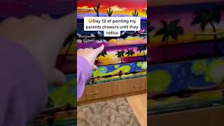 Day 12/1 of ✨painting✨ my parents drawers until they notice🤫*stressful moments*😅 | DANIA (#Shorts)