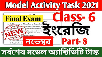 Model Activity Task Class 6 English Part 8 || Class 6 English Model Activity Task Part 8 || November