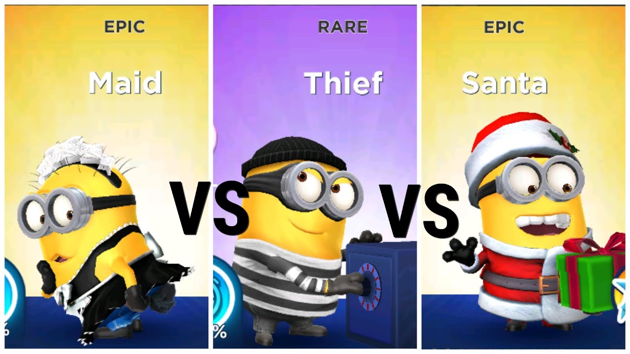 Minion Rush Maid VS Thief VS Santa