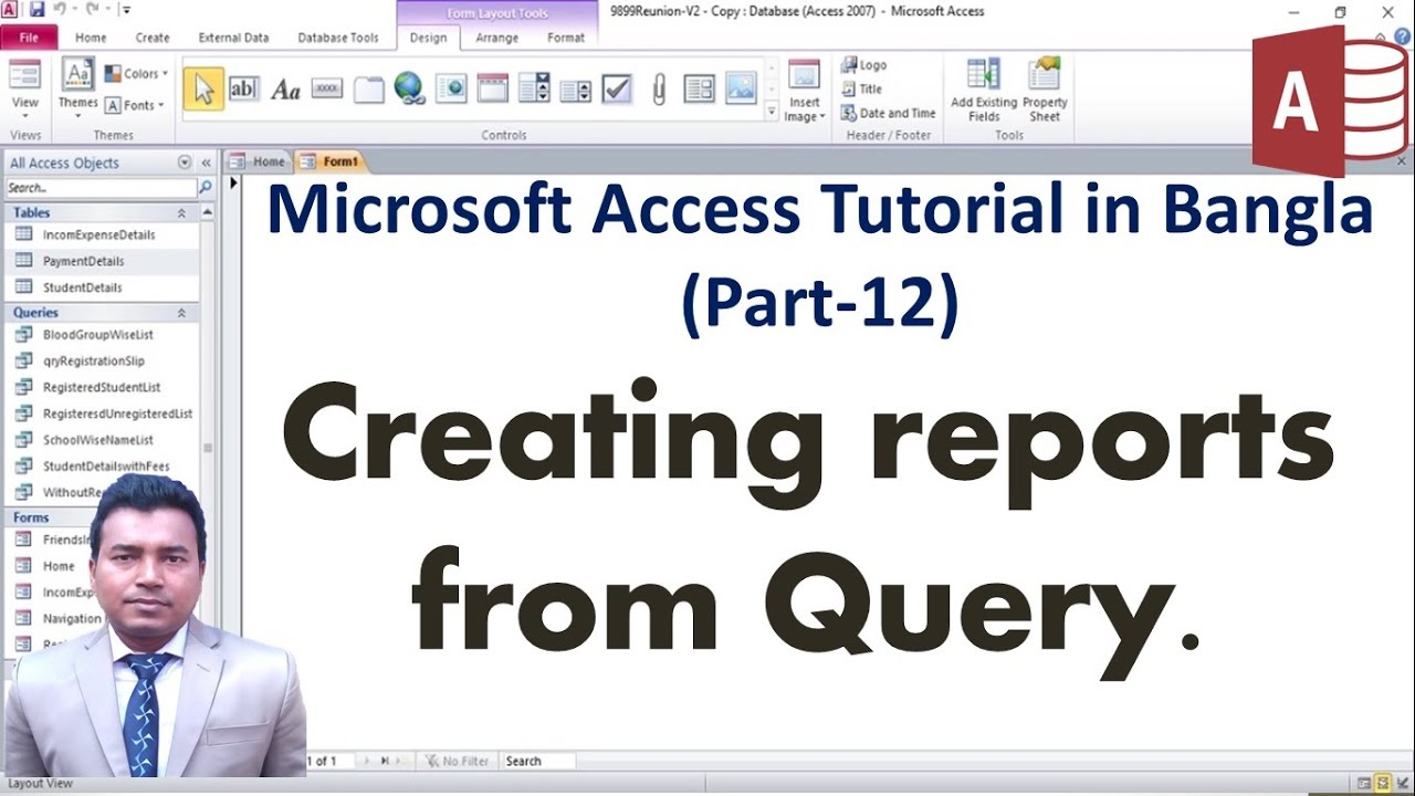 How to Create Reports from Query in Access || Access Tutorial in Bangla ...