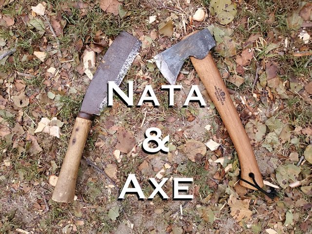 KAKURI Japanese NATA Hatchet Tool with Sheath 7 [Double Bevel] Made in  Japan, All Purpose Garden Axe Tool with Wood Handle for Splitting, Cutting