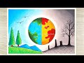 How to draw world environment day poster save earth drawing