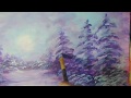 Snowy Winter Night STEP by STEP Acrylic Painting