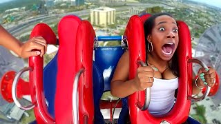 Roller Coaster Breaks At Worst Moment...