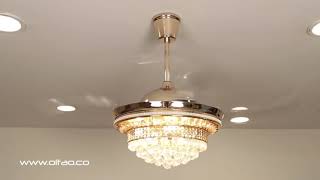 Oltao Designer Chandelier Fan With Light/With Remote ,Gold