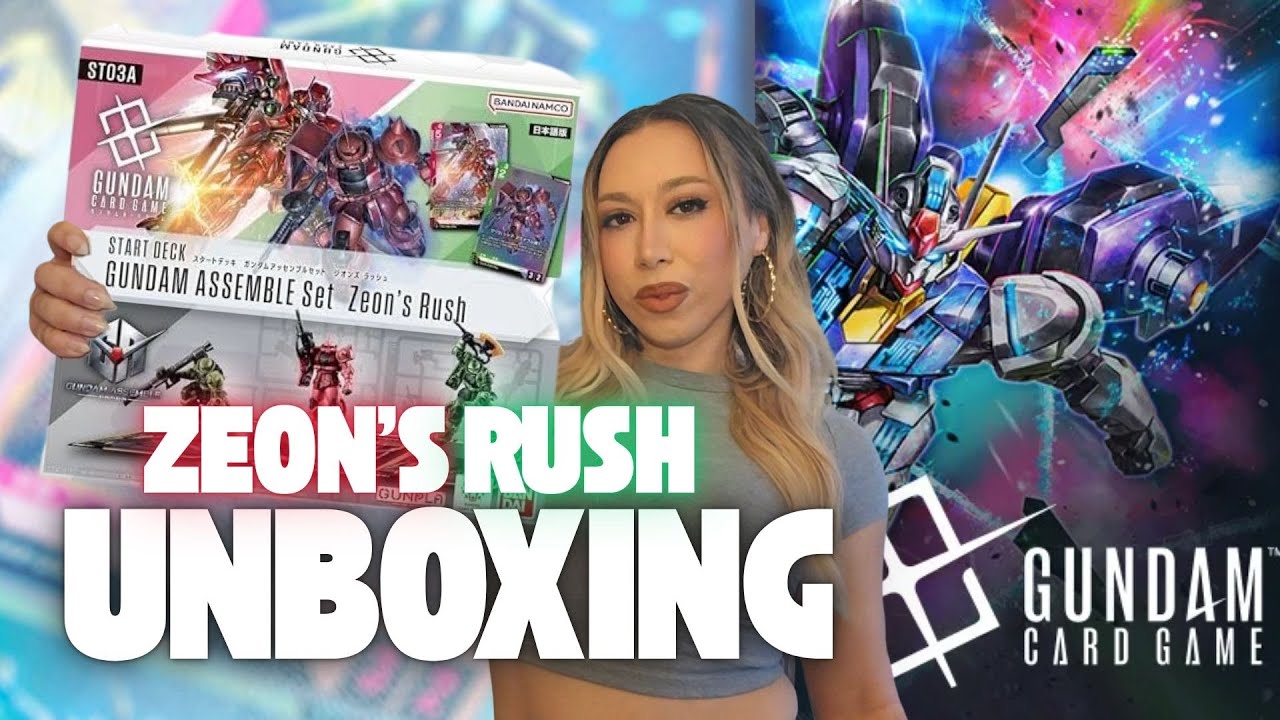 Unboxing Zeon’s Rush Gundam Assemble Set! Gundam Card Game Starter Deck + Minis | Mami Moon TCG