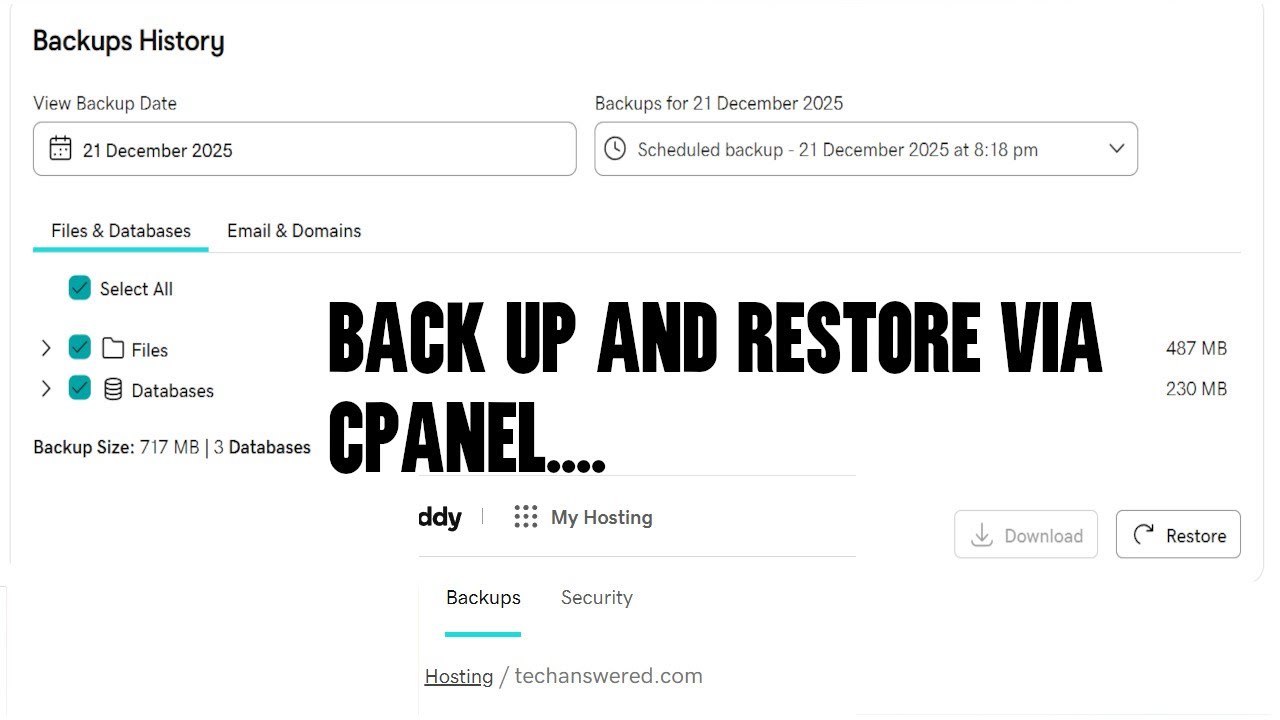 How To Backup And Restore Wordpress From Cpanel - YouTube