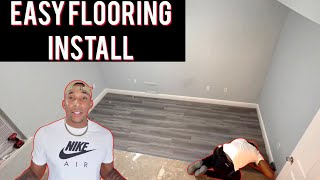 EASIEST Flooring to INSTALL by yourself!! (Traffic Master GripStrip Flooring)