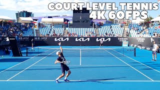 Novak Djokovic Court Level Practice 2023 | Groundstrokes, Serves, Volleys + Warmup (4K 60FPS)
