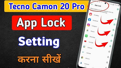 Tecno Camon 20 pro 5g Applock Setting/How to App lock in Tecno camon 20 pro/App me lock kaise Lagaye