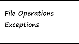 Files and Exception Handling in Python