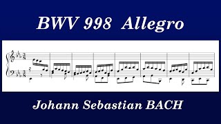 J.S. Bach, BWV 998 Allegro in E-flat major (Sheet music 楽譜)
