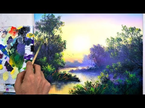Video Dạy Vẽ tranh phong cảnh bài 4 p2. (học vẽ online miễn... - YouTube