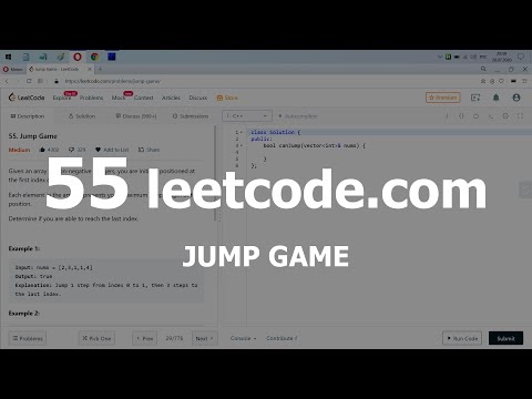 Разбор задачи 55 leetcode.com Jump Game. Решение на C++