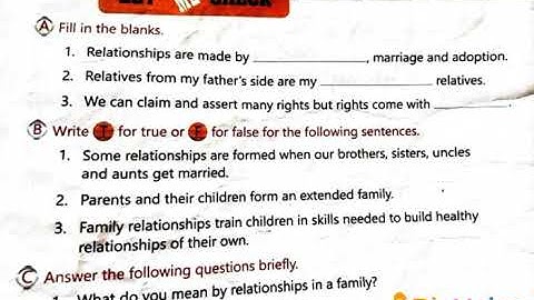 Class-4 EVS chapter-1 Relationships in a family