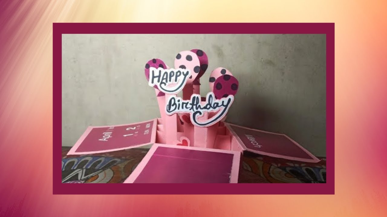 DIY pop up box card tutorial | How to make pop up box card - YouTube