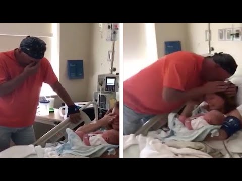 Grandfather's Adorable Reaction To First Grandson