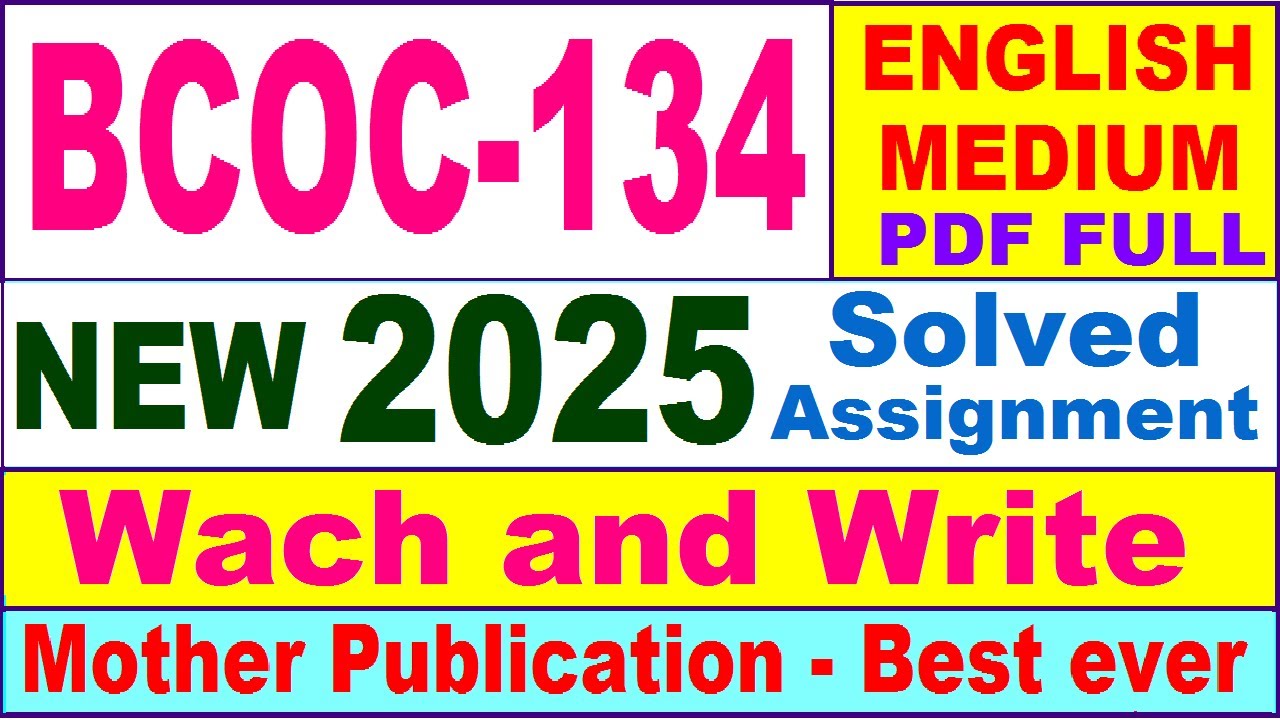 BCOC 134 solved assignment 2025 in English || bcoc 134 solved assignment 2024-25 || ignou bcoc134