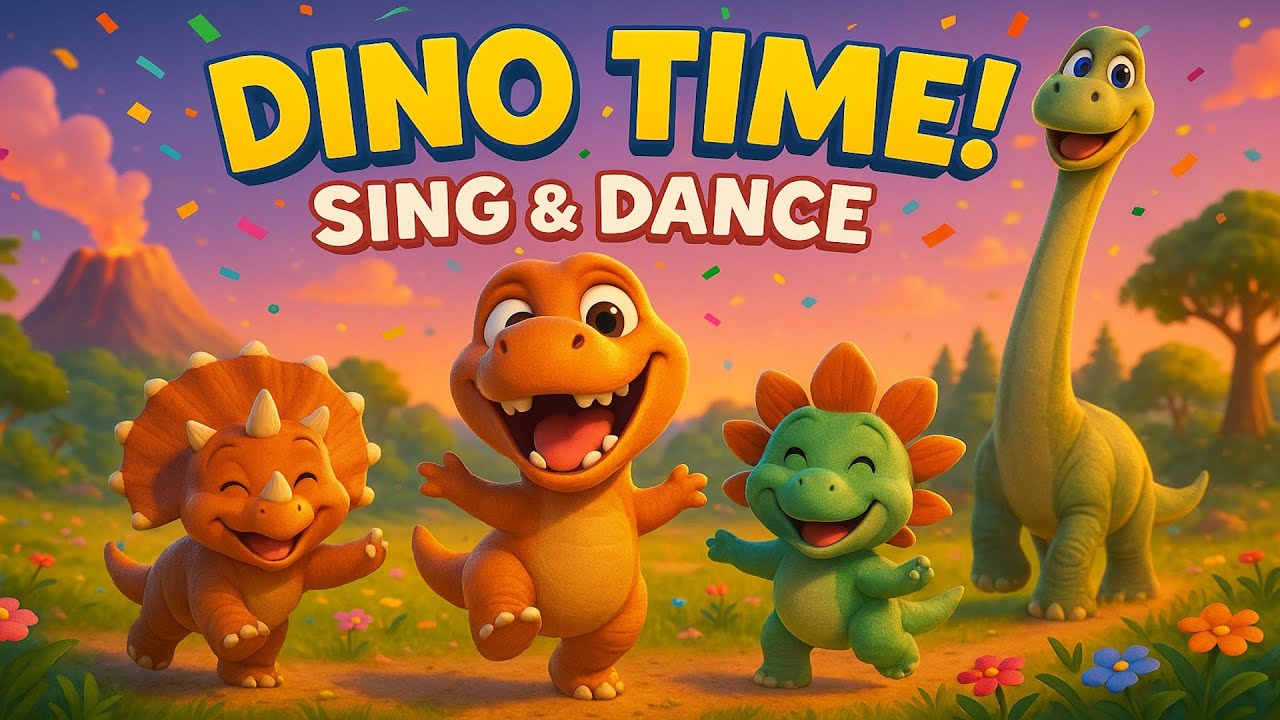 Dino Time! 🦕 Sing-Along with T-Rex & Friends | Fun Dinosaur Nursery Rhyme & Kids Song