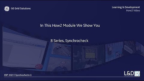 8SP-1023 l 8 Series, Synchrocheck v1