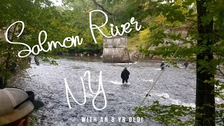 Salmon Fishing on the Salmon River in Altmar NY with an 8 yr Old