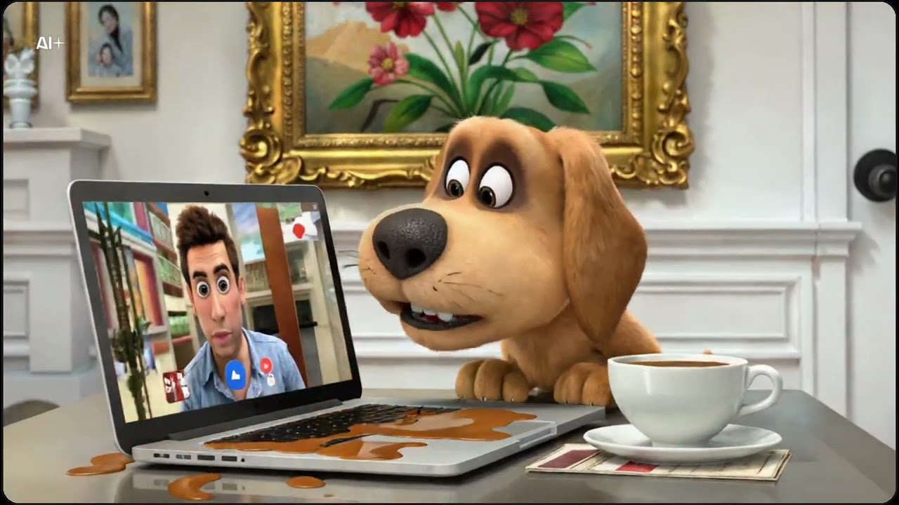 Funny dog in zoom meeting 