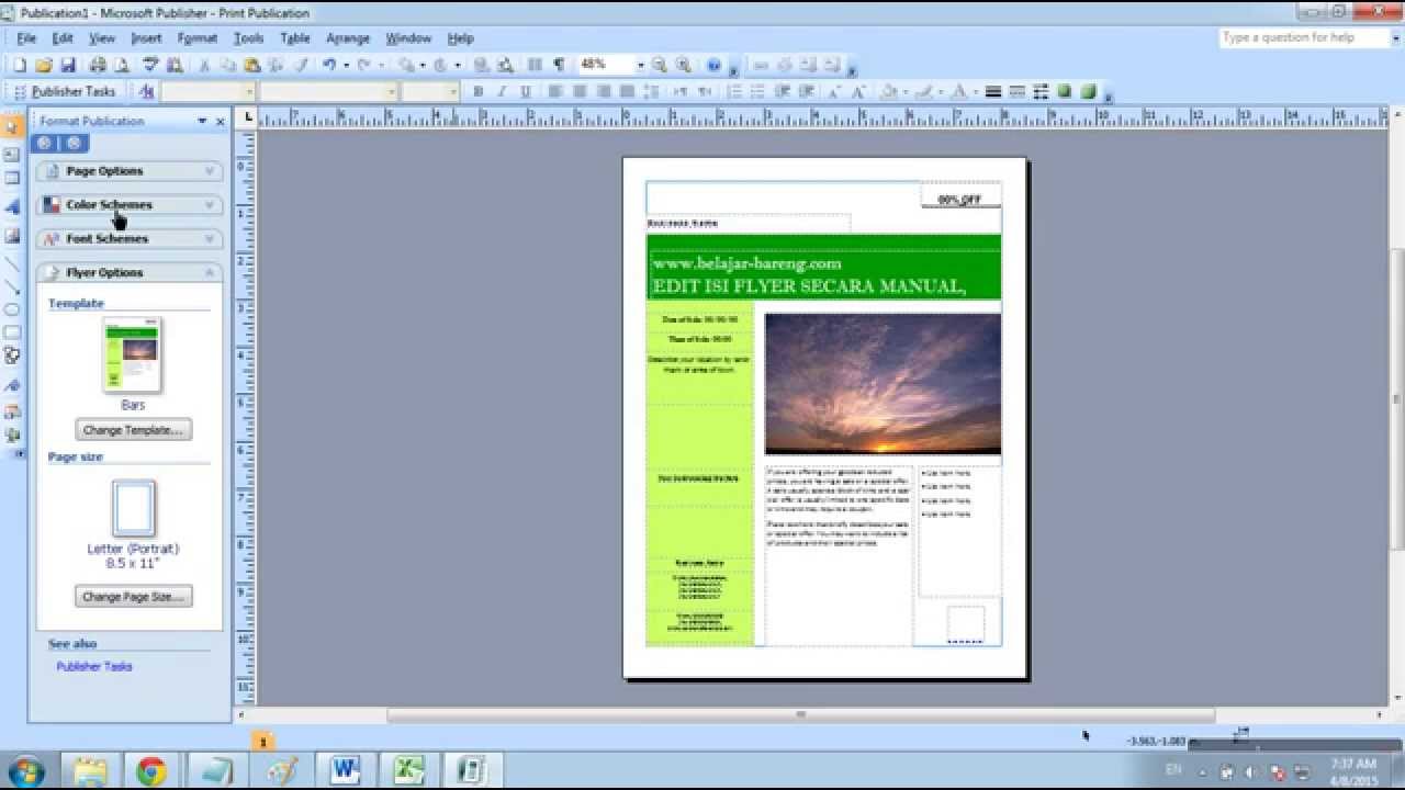  Cara membuat Flyer  dengan Microsoft Publisher 2007 YouTube