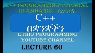 Lecture 60: C++ Programming Tutorial  Structure part 3 in Amharic | በአማርኛ