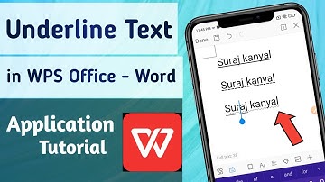 How to Underline Text in Document File on WPS Office - Word App