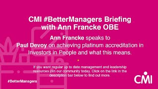 The IIP Platinum Accreditation - CMI
