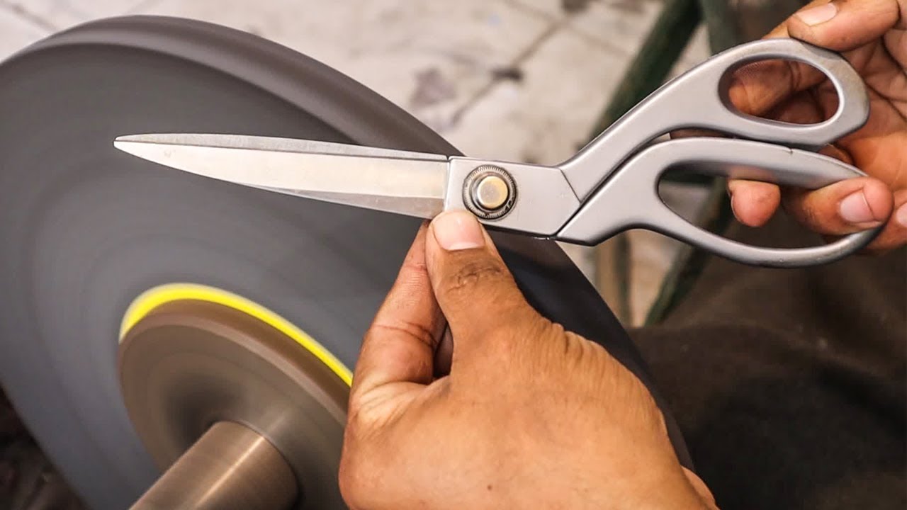 how to sharpen cloth scissors tricks. - YouTube