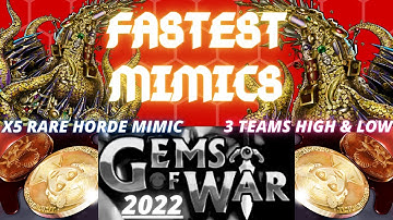 Gems of War Hoe krijg je ZELDZAME X5 Horde Mimics 2022 | 2 snelste teams met opties voor een laag...