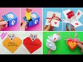 4 Best Paper crafts with Heart. School Craft Ideas. Origami Valentines Day Gift Idea. Pop Up Card