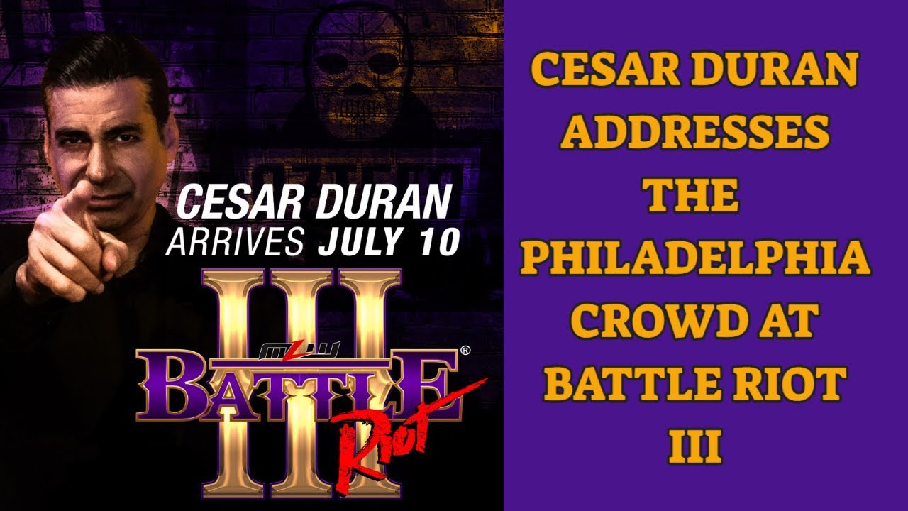 Cesar Duran Addresses the Philadelphia Crowd at MLW Battle Riot III ...