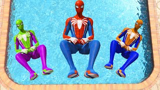 GTA 5 Water Ragdolls Rainbow Spiderman Jumps/Fails (Euphoria Physics | Funny Moments)