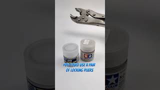 Simple way to open stuck Mr color and Tamiya 10ml scale model hobby paint bottles.